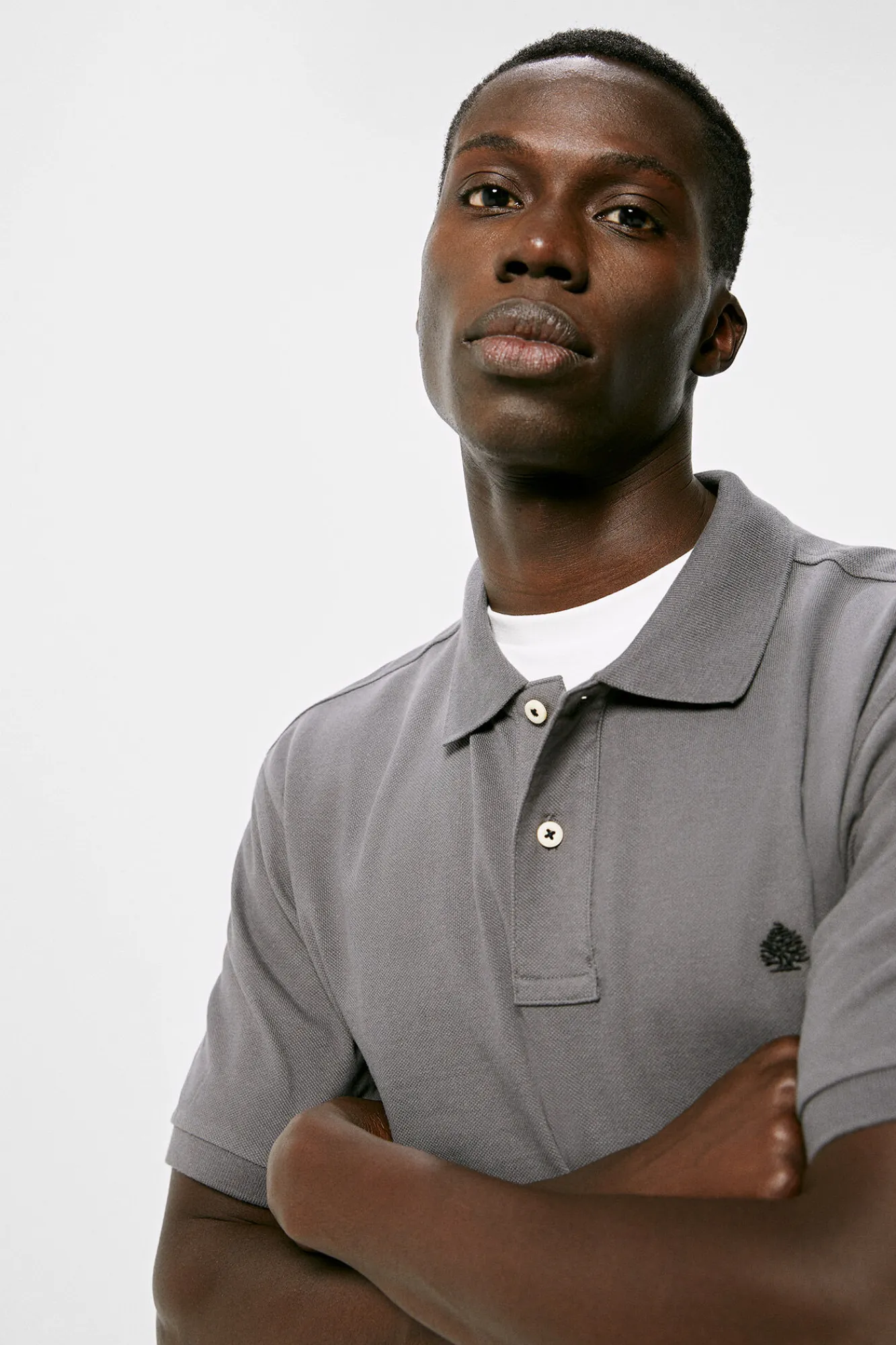 * Polo Pique Basico Gris Oscuro Clearance