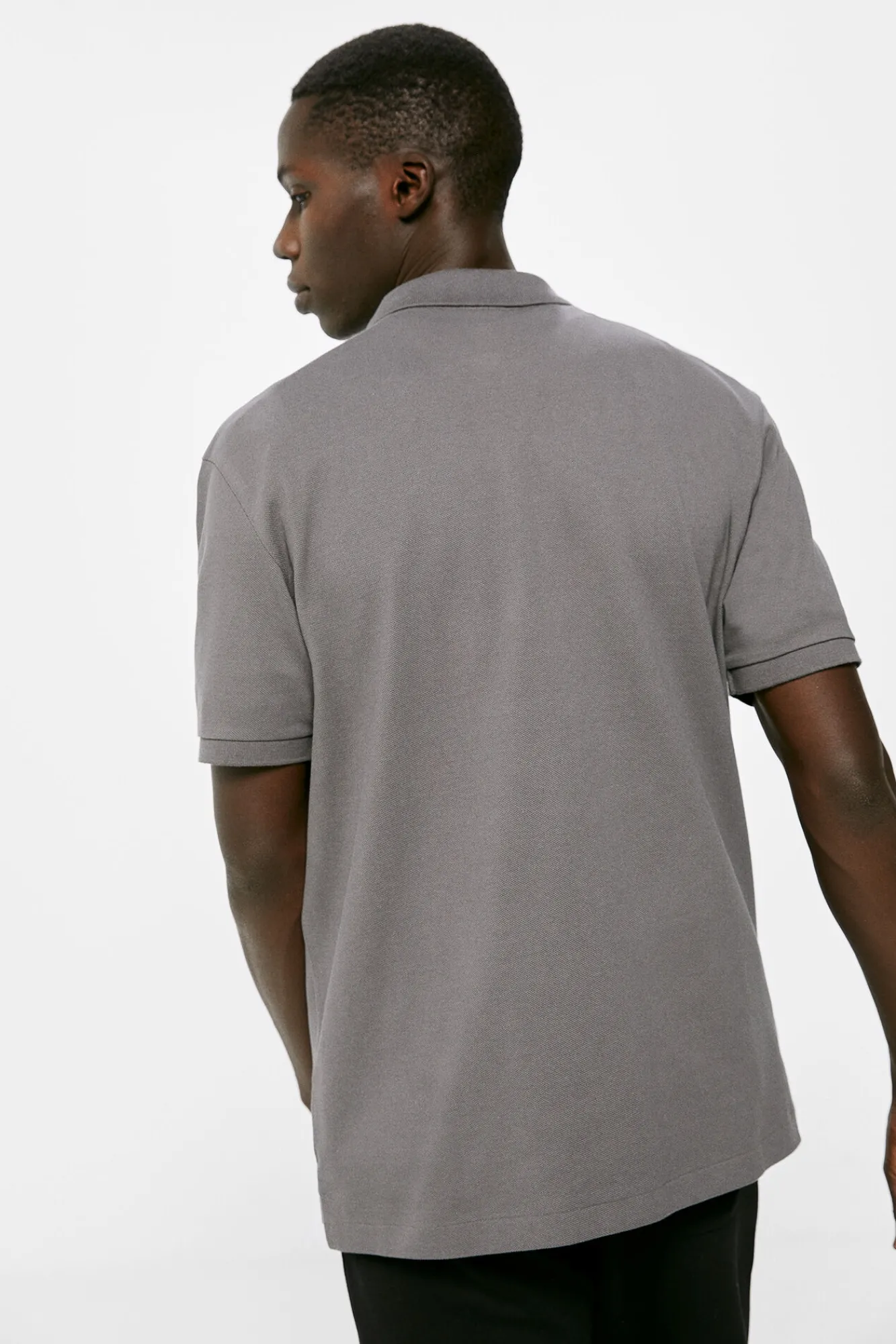 * Polo Pique Basico Gris Oscuro Clearance