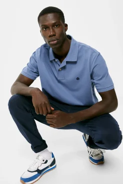 * Polo Pique Basico Azul Medio Outlet