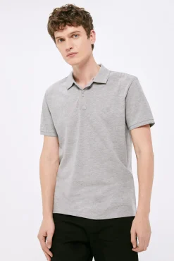 * Polo Pique Basico Slim Gris Medio Online