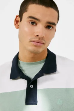 * Polo Pique Color Block Azul Oscuro
