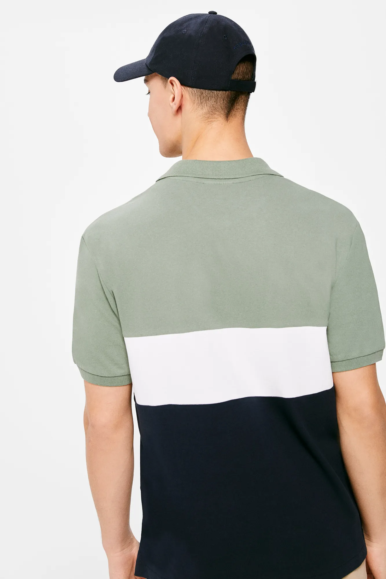 * Polo Pique Color Block Verde Discount