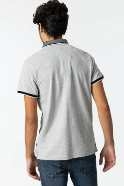Tiffosi Polo Pique Con Automaticos Gris Claro New