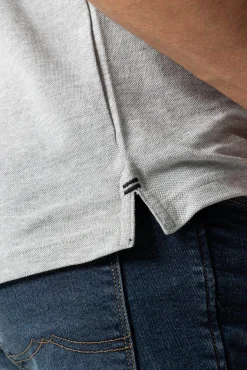 Tiffosi Polo Pique Con Automaticos Gris Claro New