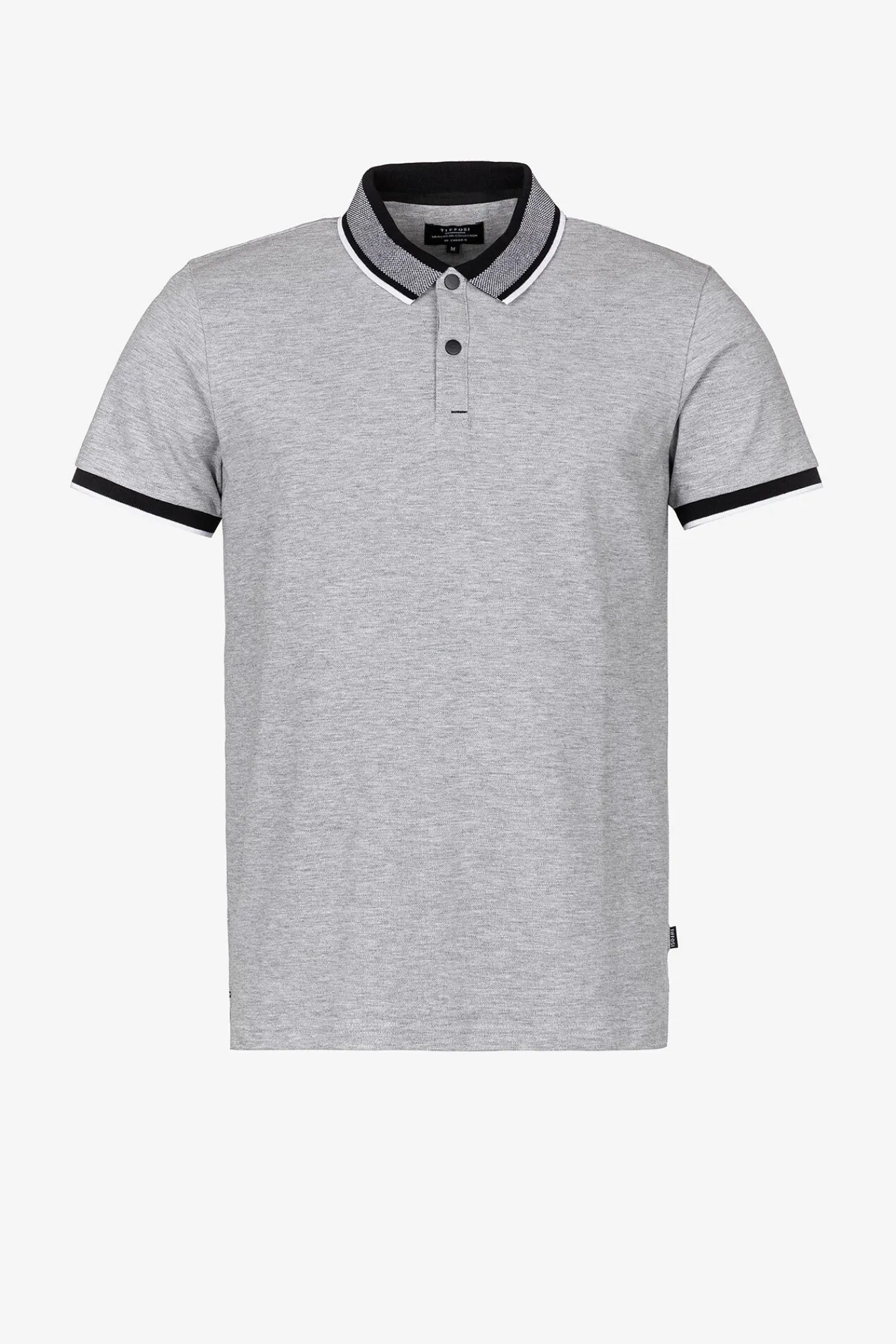 Tiffosi Polo Pique Con Automaticos Gris Claro New