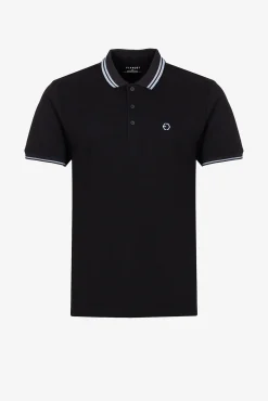 Tiffosi Polo Pique Con Detalle Rayas Negro Online