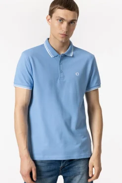 Tiffosi Polo Pique Con Detalle Rayas Azul Claro Hot