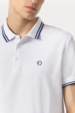 Tiffosi Polo Pique Con Detalle Rayas Blanco