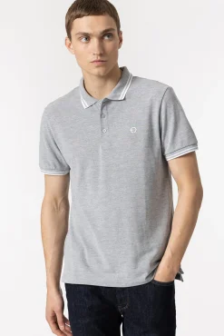Tiffosi Polo Pique Con Detalle Rayas Gris Claro