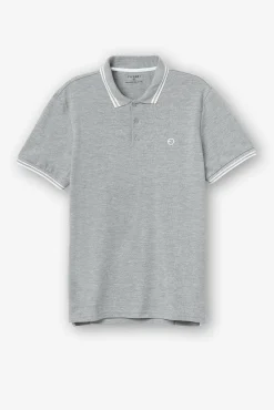Tiffosi Polo Pique Con Detalle Rayas Gris Claro
