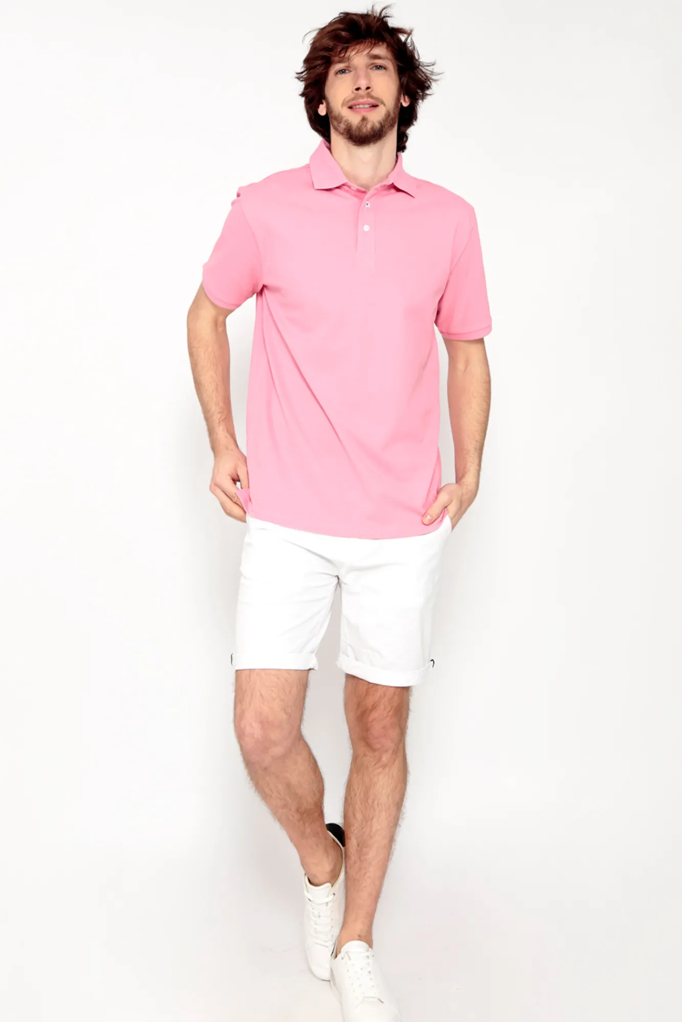 Brave Soul Polo Pique De Manga Corta. Rosa Discount