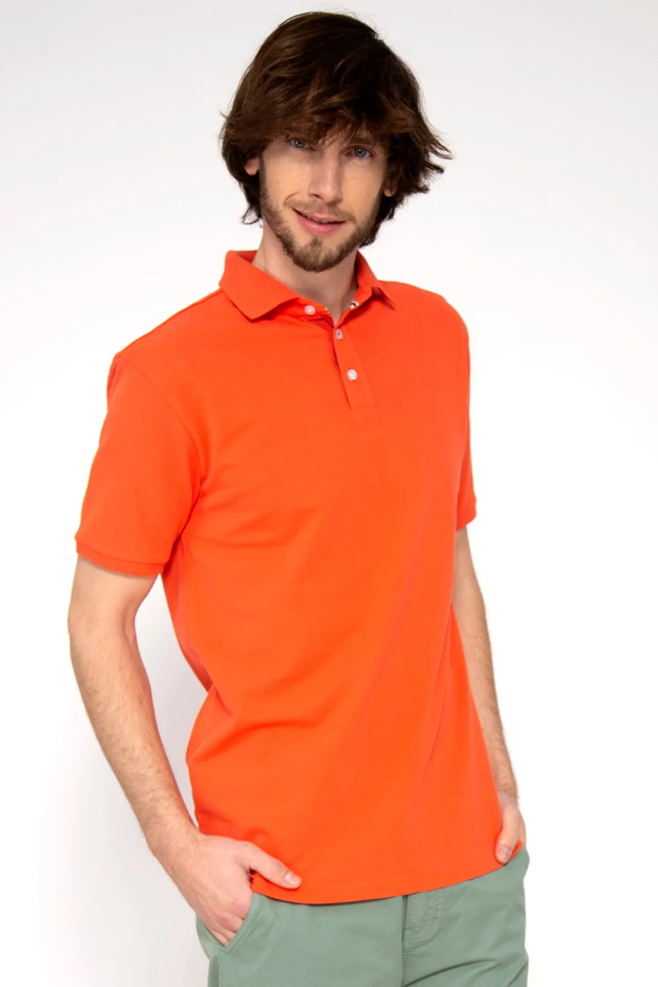 Brave Soul Polo Pique De Manga Corta. Naranja Online
