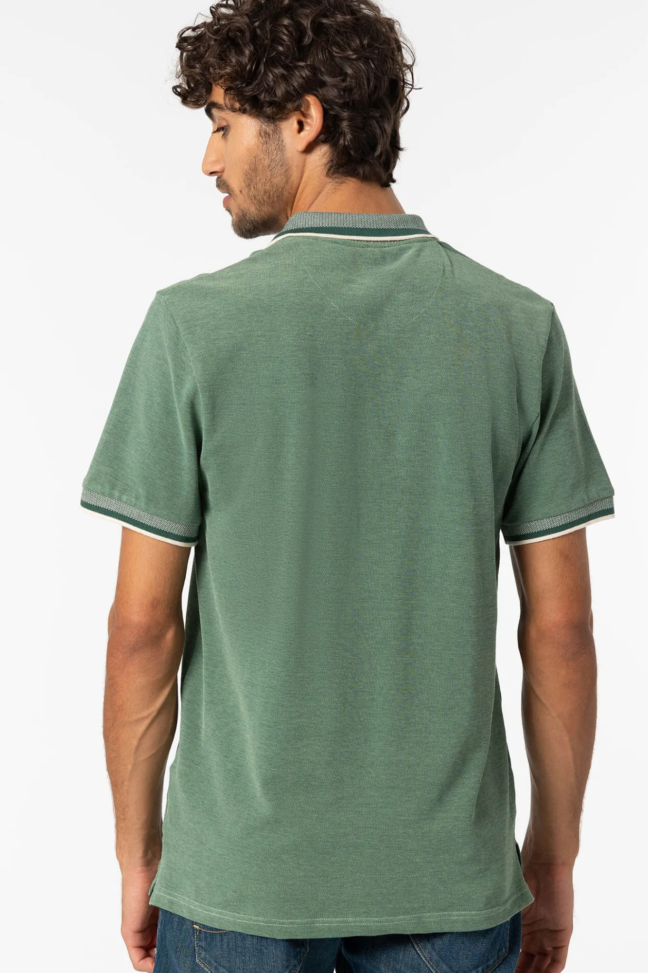 Tiffosi Polo Pique Detalle Estampado Con Relieve Verde Hot