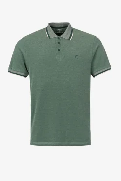 Tiffosi Polo Pique Detalle Estampado Con Relieve Verde Hot