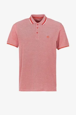 Tiffosi Polo Pique Detalle Estampado Con Relieve Naranja Discount