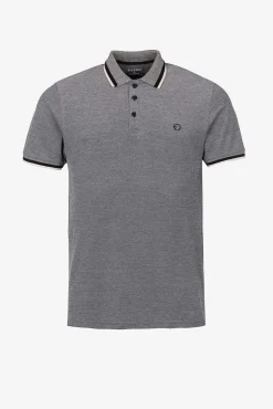 Tiffosi Polo Pique Detalle Estampado Con Relieve Navy Clearance