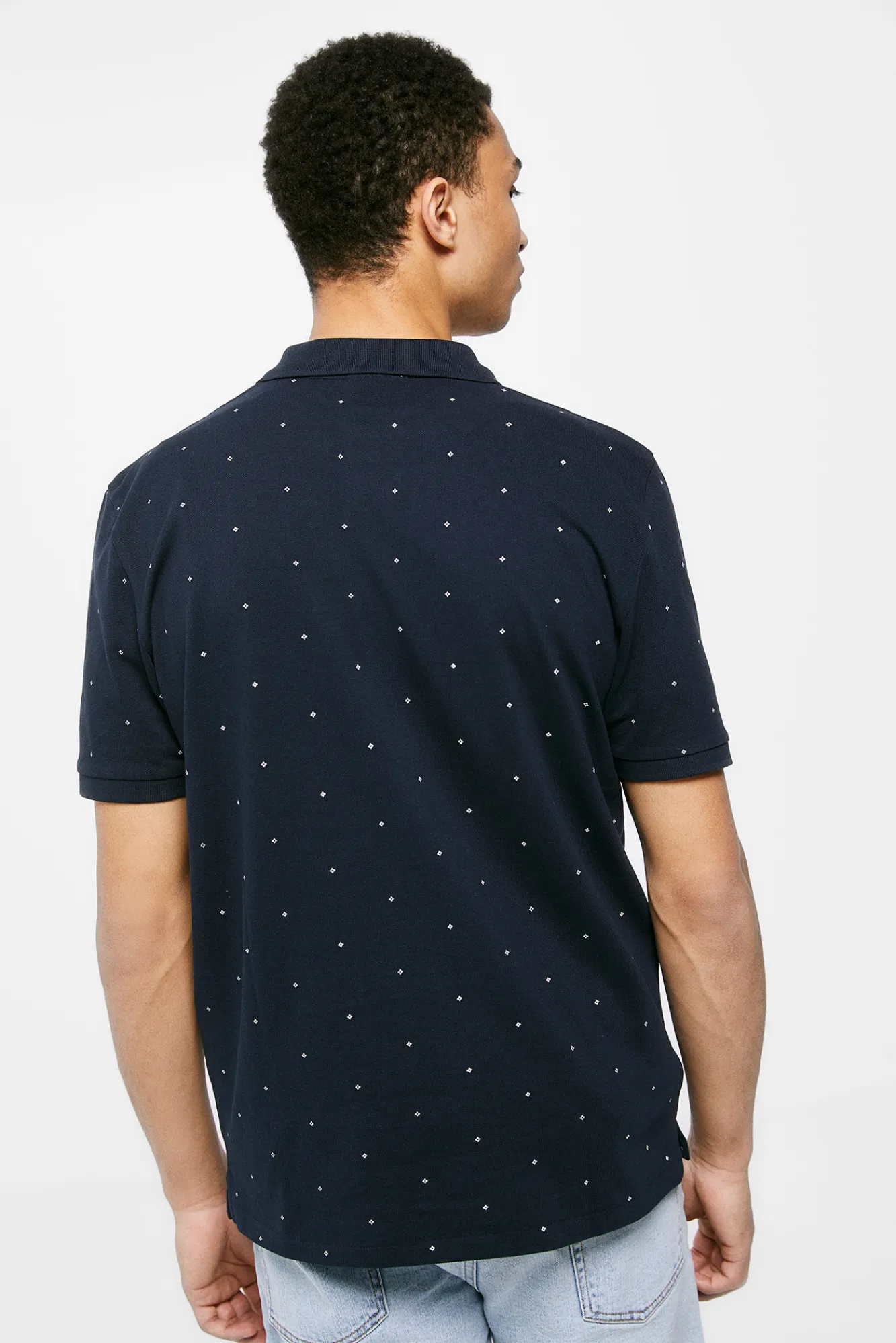 * Polo Pique Estampado All Over Navy Online