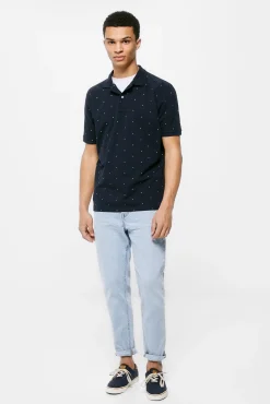 * Polo Pique Estampado All Over Navy Online