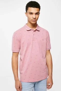 * Polo Pique Estampado All Over Lila New