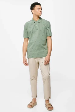 * Polo Pique Estampado All Over Verde Clearance
