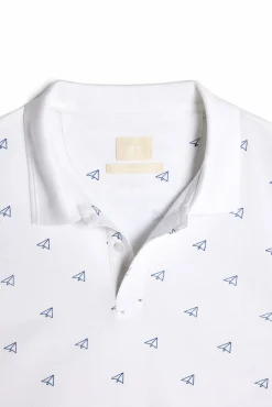 Ooto Polo Pique Estampado Aviones Blanco Online