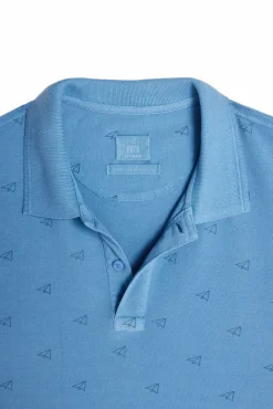 Ooto Polo Pique Estampado Aviones Azul Discount