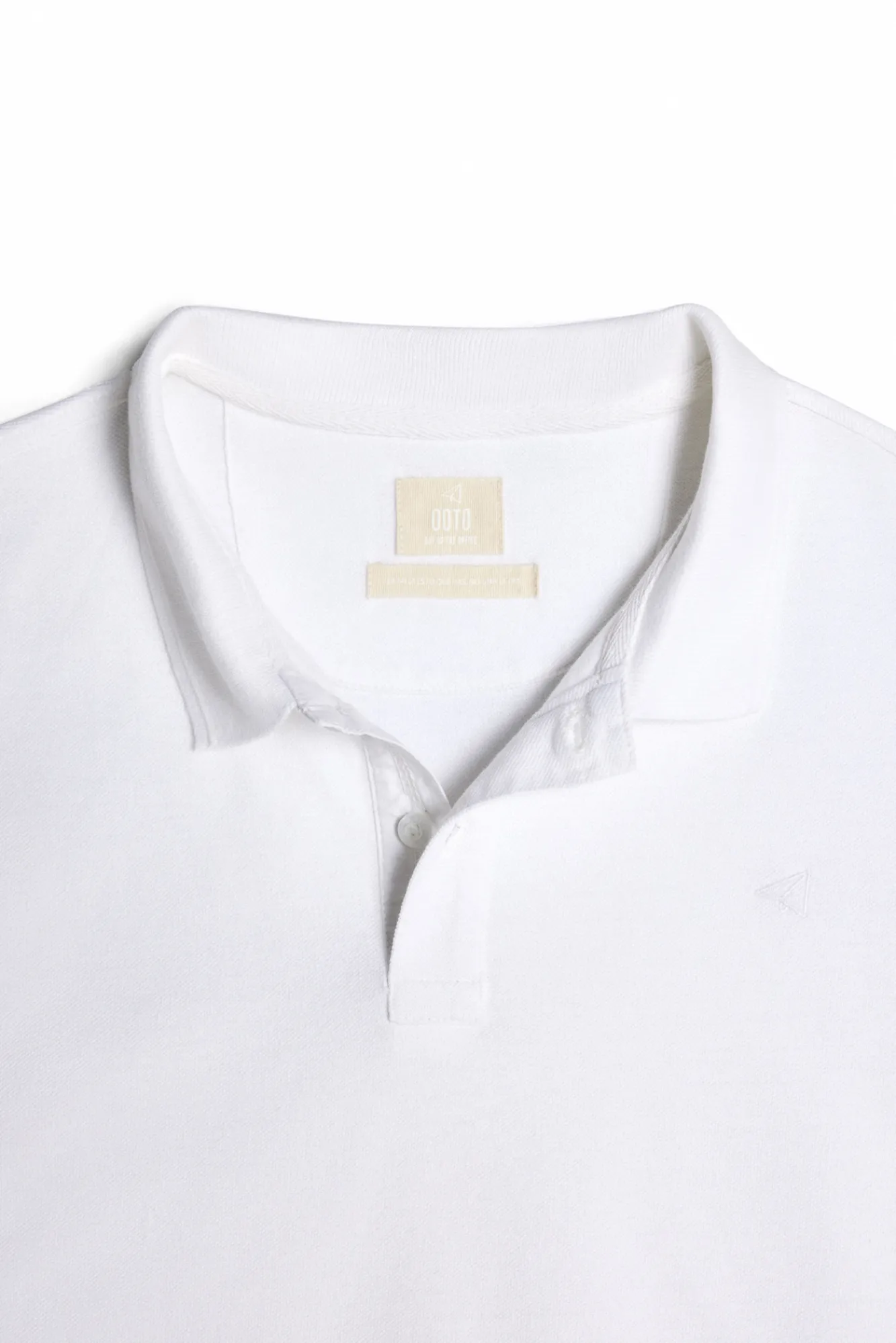 Ooto Polo Pique Lavado Bordado Avion Blanco New