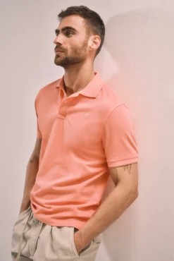 Ooto Polo Pique Lavado Bordado Avion Coral New