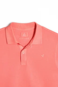 Ooto Polo Pique Lavado Bordado Avion Coral New