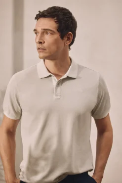 Ooto Polo Pique Lavado Bordado Avion Gris Clearance