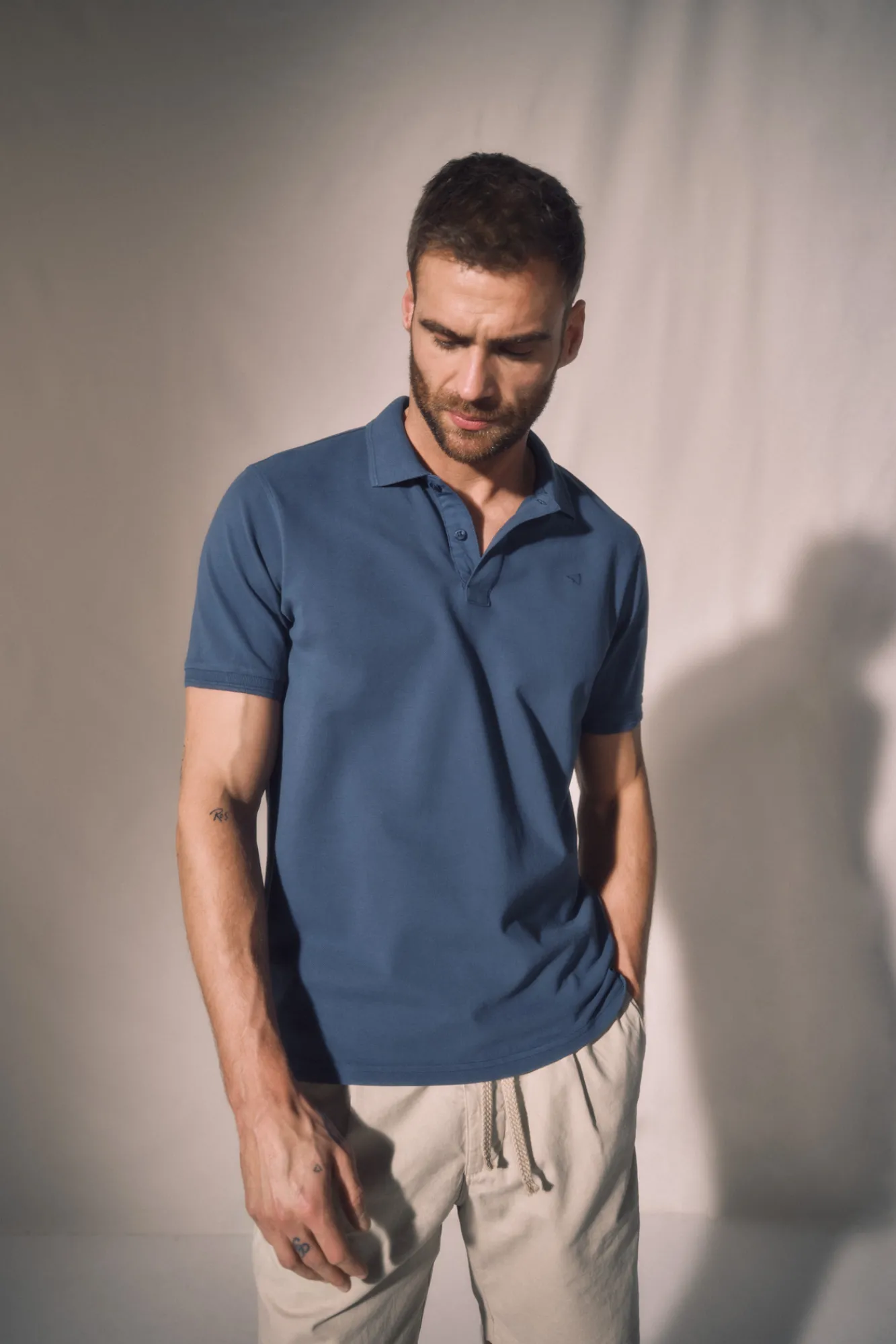 Ooto Polo Pique Lavado Bordado Avion Azul Sale