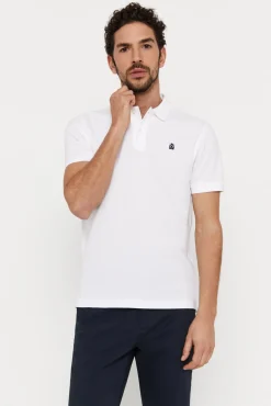 Cortefiel Polo Pique Logo Blanco Outlet