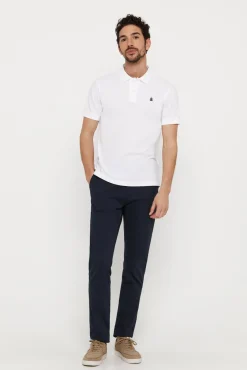 Cortefiel Polo Pique Logo Blanco Outlet