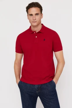 Cortefiel Polo Pique Logo Granate Outlet