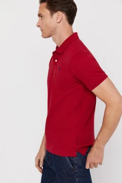 Cortefiel Polo Pique Logo Granate Outlet