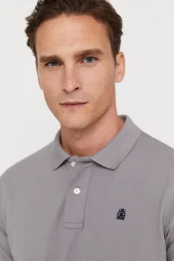 Cortefiel Polo Pique Logo Gris Sale