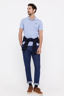 Cortefiel Polo Pique Logo Azul Discount