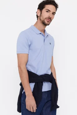 Cortefiel Polo Pique Logo Azul Discount