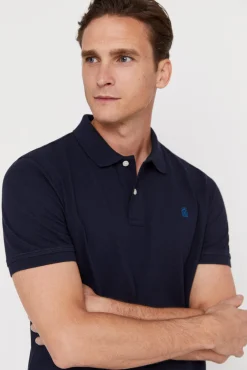 Cortefiel Polo Pique Logo Azul Oscuro Sale
