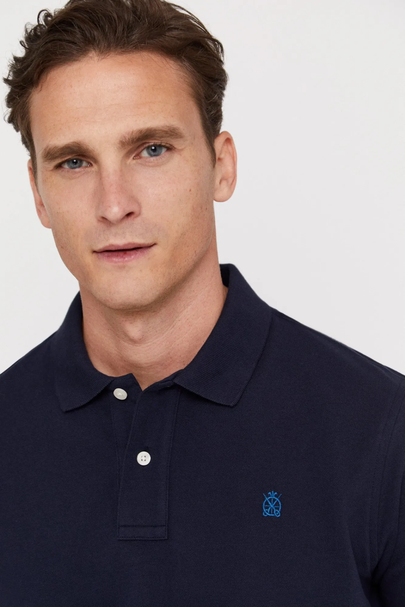 Cortefiel Polo Pique Logo Azul Oscuro Sale