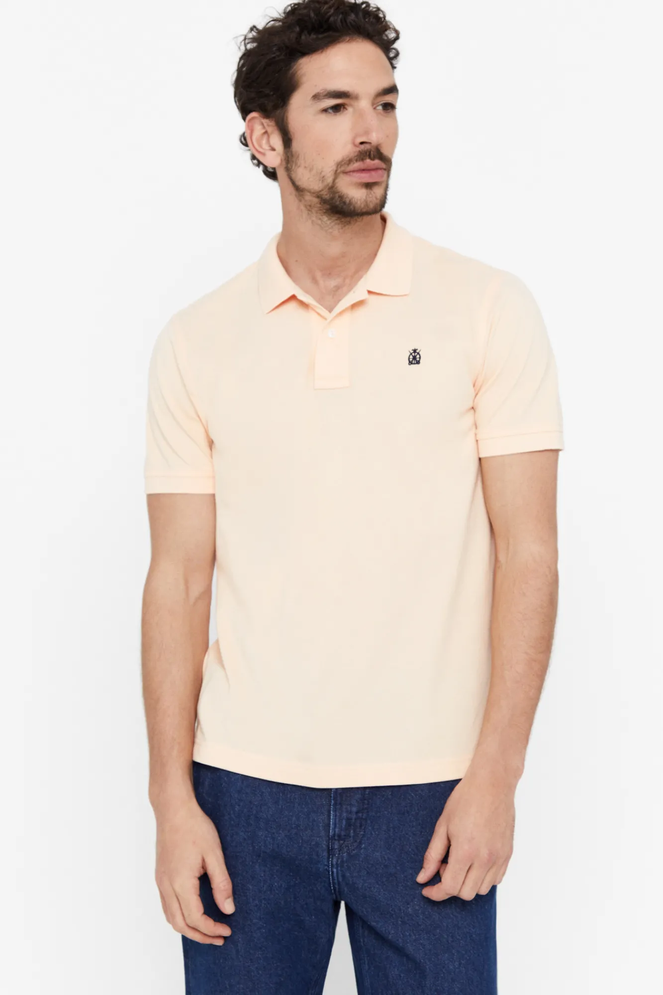 Cortefiel Polo Pique Logo Naranja New