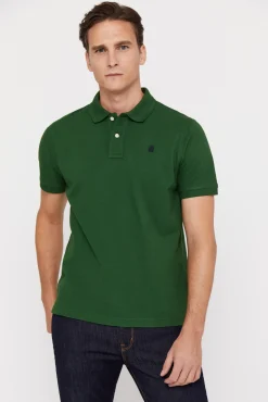 Cortefiel Polo Pique Logo Verde Discount