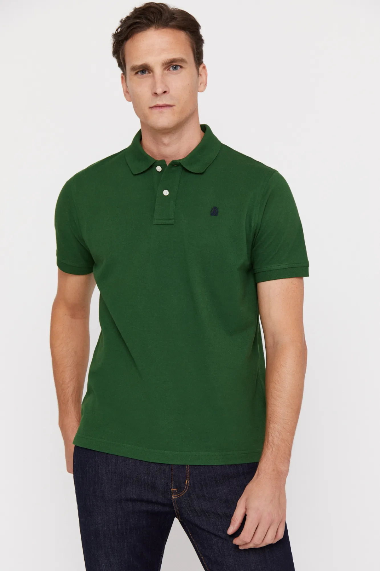 Cortefiel Polo Pique Logo Verde Discount