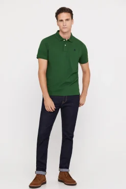 Cortefiel Polo Pique Logo Verde Discount