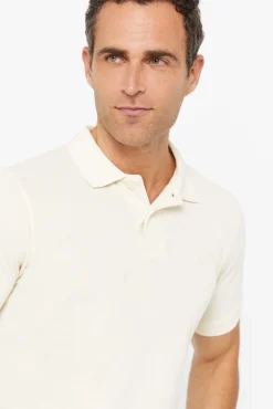 Cortefiel Polo Pique Logo Beige Hot