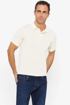 Cortefiel Polo Pique Logo Beige Hot