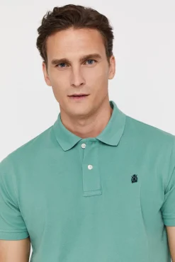 Cortefiel Polo Pique Logo Verde Outlet