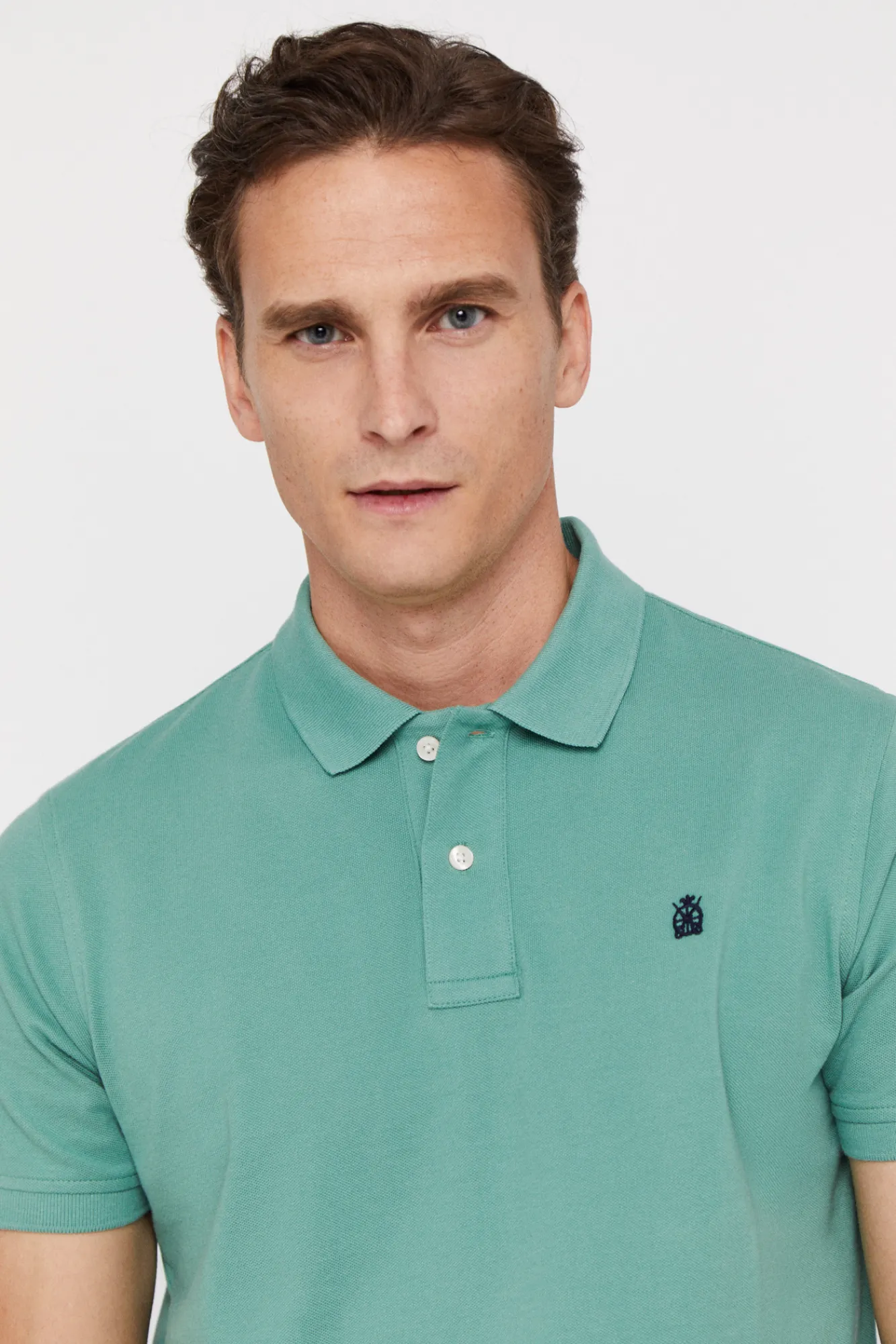 Cortefiel Polo Pique Logo Verde Outlet