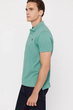 Cortefiel Polo Pique Logo Verde Outlet