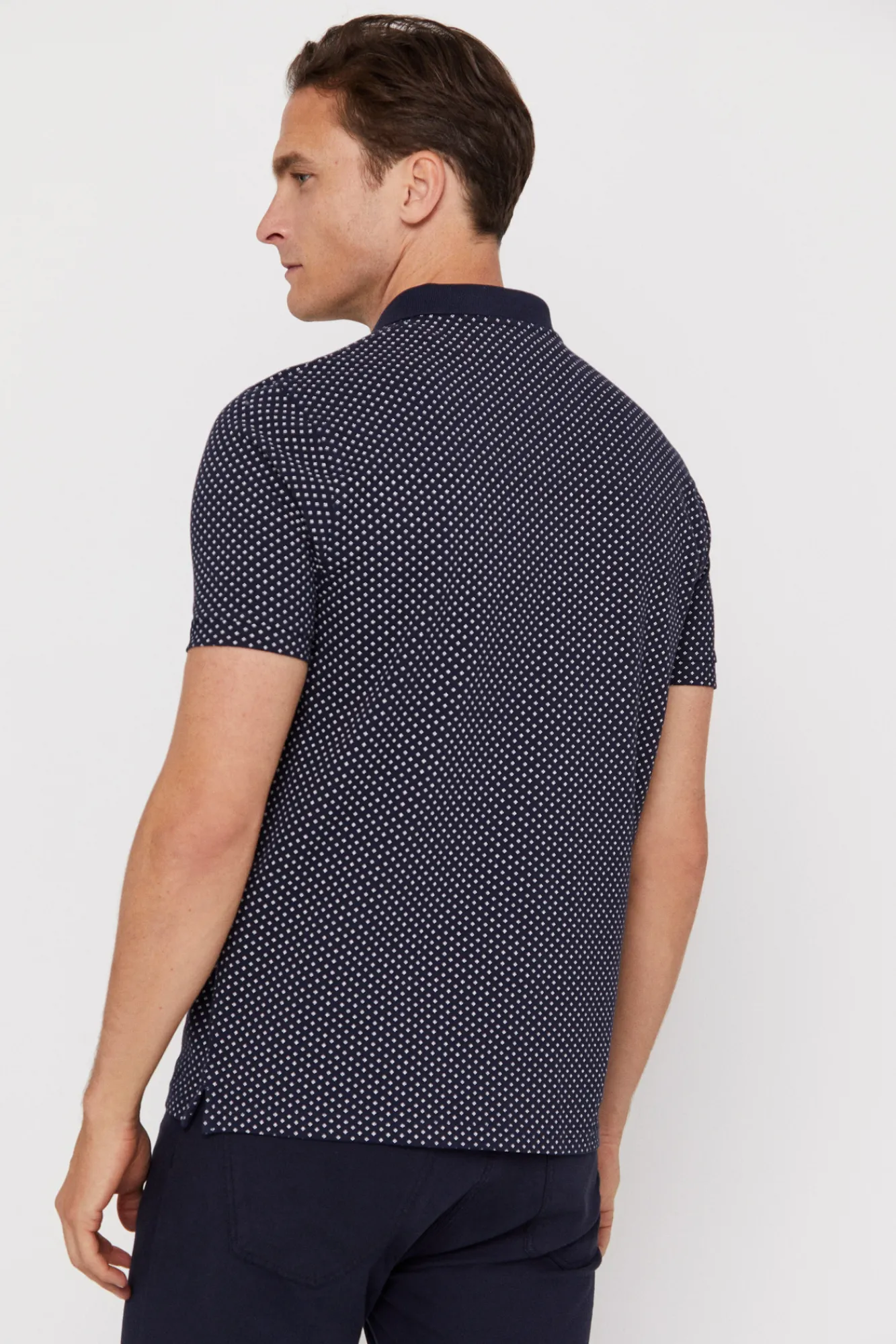 Cortefiel Polo Pique Microestampado Azul Marino